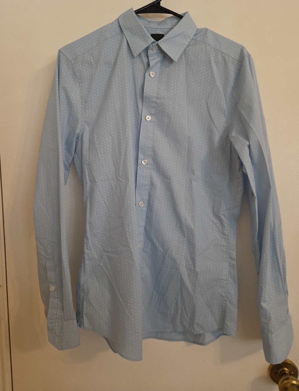 H&M Light Blue Micro-Dot Dress Shirt